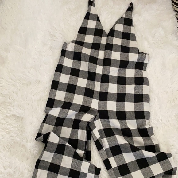 NWT Buffalo check flannel wide leg overalls - Picture 3 of 7